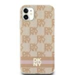 DKNY DKHMN61HCPTSP Pink Hardcase IML Checkered Mono Pattern & Printed Stripe Kryt iPhone 11/XR