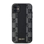 DKNY DKHMN61PCPVSLK Black Hardcase Leather Checkered Mono Pattern MagSafe Kryt iPhone 11/XR