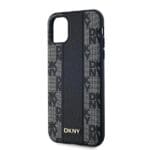 DKNY DKHMN61PCPVSLK Black Hardcase Leather Checkered Mono Pattern MagSafe Kryt iPhone 11/XR