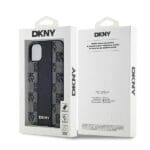 DKNY DKHMN61PCPVSLK Black Hardcase Leather Checkered Mono Pattern MagSafe Kryt iPhone 11/XR