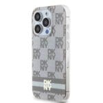 DKNY DKHMP13LHCPTSE Beige Hardcase IML Checkered Mono Pattern & Printed Kryt iPhone 13/13 Pro