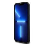 DKNY DKHMP13LPCPVSLK Black Hardcase Leather Checkered Mono Pattern MagSafe Kryt iPhone 13/13 Pro