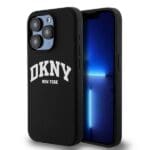 DKNY DKHMP13LSNYACH Black Hardcase Liquid Silicone White Printed Logo MagSaf Kryt iPhone 13/13 Pro