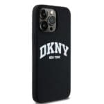 DKNY DKHMP13XSNYACH Black Hardcase Liquid Silicone White Printed Logo MagSafe Kryt iPhone 13 Pro Max