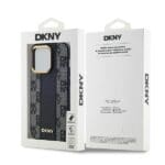 DKNY DKHMP14LPCPVSLK Black Hardcase Leather Checkered Mono Pattern MagSafe Kryt iPhone 14 Pro