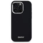 DKNY DKHMP14LPSCMCLK Black Hardcase Plain Logo MagSafe Kryt iPhone 14 Pro