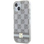 DKNY DKHMP14SHCPTSE Beige Hardcase IML Checkered Mono Pattern & Printed Kryt iPhone 13/14/15