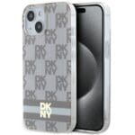 DKNY DKHMP14SHCPTSE Beige Hardcase IML Checkered Mono Pattern & Printed Kryt iPhone 13/14/15