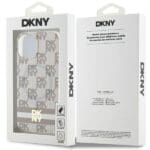 DKNY DKHMP14SHCPTSE Beige Hardcase IML Checkered Mono Pattern & Printed Kryt iPhone 13/14/15