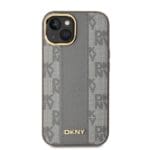 DKNY DKHMP14SPCPVSLE Beige Hardcase Leather Checkered Mono Pattern MagSafe Kryt iPhone 14