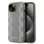 DKNY DKHMP14SPCPVSLE Beige Hardcase Leather Checkered Mono Pattern MagSafe Kryt iPhone 14