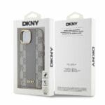 DKNY DKHMP14SPCPVSLE Beige Hardcase Leather Checkered Mono Pattern MagSafe Kryt iPhone 14