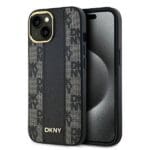 DKNY DKHMP14SPCPVSLK Black Hardcase Leather Checkered Mono Pattern MagSafe Kryt iPhone 13/14/15