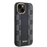 DKNY DKHMP14SPCPVSLK Black Hardcase Leather Checkered Mono Pattern MagSafe Kryt iPhone 13/14/15