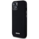 DKNY DKHMP14SSMCHLK Black Hardcase Liquid Silicone Small Metal Logo MagSafe Kryt iPhone 13/14/15