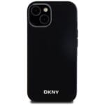 DKNY DKHMP14SSMCHLK Black Hardcase Liquid Silicone Small Metal Logo MagSafe Kryt iPhone 13/14/15