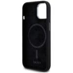 DKNY DKHMP14SSMCHLK Black Hardcase Liquid Silicone Small Metal Logo MagSafe Kryt iPhone 13/14/15