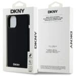 DKNY DKHMP14SSMCHLK Black Hardcase Liquid Silicone Small Metal Logo MagSafe Kryt iPhone 13/14/15