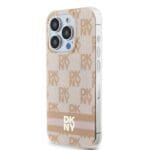 DKNY DKHMP15LHCPTSP Pink Hardcase IML Checkered Mono Pattern & Printed Stripe Kryt iPhone 15 Pro