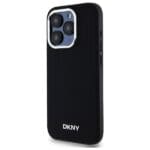 DKNY DKHMP15LPSCMCLK Black Hardcase Plain Logo MagSafe Kryt iPhone 15 Pro