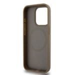 DKNY DKHMP15LPSHRPSW Brown Hardcase Leather Monogram Pattern Metal Logo MagSa Kryt iPhone 15 Pro