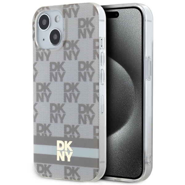 DKNY DKHMP15MHCPTSE Beige Hardcase IML Checkered Mono Pattern & Pr Kryt iPhone 14 Plus/15 Plus