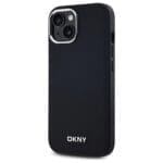 DKNY DKHMP15MPSCMCLK Black Hardcase Plain Logo MagSafe Kryt iPhone 15 Plus