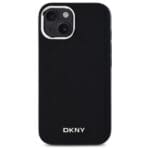 DKNY DKHMP15MPSCMCLK Black Hardcase Plain Logo MagSafe Kryt iPhone 15 Plus