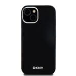 DKNY DKHMP15MSMCHLK Black Hardcase Liquid Silicone Small Metal Logo Mag Kryt iPhone 14 Plus/15 Plus