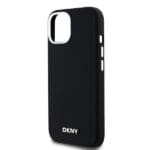 DKNY DKHMP15MSMCHLK Black Hardcase Liquid Silicone Small Metal Logo Mag Kryt iPhone 14 Plus/15 Plus