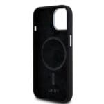 DKNY DKHMP15MSMCHLK Black Hardcase Liquid Silicone Small Metal Logo Mag Kryt iPhone 14 Plus/15 Plus