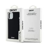 DKNY DKHMP15MSMCHLK Black Hardcase Liquid Silicone Small Metal Logo Mag Kryt iPhone 14 Plus/15 Plus