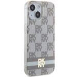 DKNY DKHMP15SHCPTSE Beige Hardcase IML Checkered Mono Pattern & Printed Kryt iPhone 13/14/15