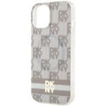 DKNY DKHMP15SHCPTSE Beige Hardcase IML Checkered Mono Pattern & Printed Kryt iPhone 13/14/15