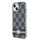 DKNY DKHMP15SHCPTSK Black Hardcase IML Checkered Mono Pattern & Printed Kryt iPhone 13/14/15