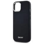 DKNY DKHMP15SPSCMCLK Black Hardcase Plain Logo MagSafe Kryt iPhone 15