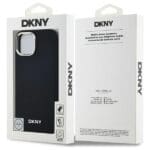 DKNY DKHMP15SPSCMCLK Black Hardcase Plain Logo MagSafe Kryt iPhone 15