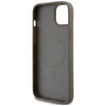 DKNY DKHMP15SPSHRPSW Brown Hardcase Leather Pattern Metal Logo MagSafe Kryt iPhone 13/14/15