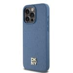 DKNY DKHMP15XPSHRPSB Blue Hardcase Leather Monogram Pattern Metal Logo Ma Kryt iPhone 15 Pro Max