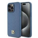 DKNY DKHMP15XPSHRPSB Blue Hardcase Leather Monogram Pattern Metal Logo Ma Kryt iPhone 15 Pro Max