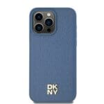 DKNY DKHMP15XPSHRPSB Blue Hardcase Leather Monogram Pattern Metal Logo Ma Kryt iPhone 15 Pro Max