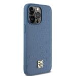 DKNY DKHMP15XPSHRPSB Blue Hardcase Leather Monogram Pattern Metal Logo Ma Kryt iPhone 15 Pro Max