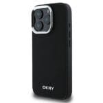 DKNY DKHMP16LPSCMCLK Black Hardcase Plain Silver Logo MagSafe Kryt iPhone 16 Pro