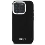 DKNY DKHMP16LPSCMCLK Black Hardcase Plain Silver Logo MagSafe Kryt iPhone 16 Pro