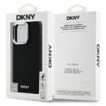 DKNY DKHMP16LPSCMCLK Black Hardcase Plain Silver Logo MagSafe Kryt iPhone 16 Pro