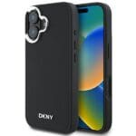 DKNY DKHMP16SPSCMCLK Black Hardcase Plain Silver Logo MagSafe Kryt iPhone 16
