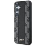 DKNY Leather Checkered Pattern MagSafe Black Kryt Samsung Galaxy S25
