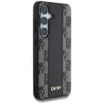 DKNY Leather Checkered Pattern MagSafe Black Kryt Samsung Galaxy S25