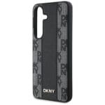 DKNY Leather Checkered Pattern MagSafe Black Kryt Samsung Galaxy S25