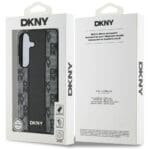 DKNY Leather Checkered Pattern MagSafe Black Kryt Samsung Galaxy S25